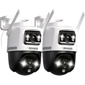 Defender AI Powered Guard Pro 3K Plus Dual Lens PTZ WiFi 6/Bluetooth Security Camera، Plug-in Power Cameras for Home Security with Human/Vehicle Detection، AI Auto Tracking، Night Vision، Mobile App in Saudi Arabia