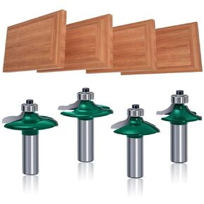 TAIWAIN Router Bit Set 1/4 Inch Shank 5PCS, Architectural Picture Frame Wood Milling Cutter,Rail &Stile Woodworking Miter Carbide CNC Cutting Tool for Cabinet Drawer Door Surfacing(GK1-G) in Kuwait