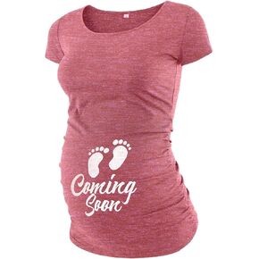 Decrum Funny Maternity Shirts for Women - Soft Comfortable Graphic Womens Pregnancy Tops Short Sleeve in Kuwait