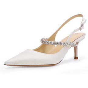 Ivory Bridal Heels for Women Bridesmaid Sandals for Wedding with Luxury Silk Satin Genuine Leather Sole Sheep Leather Lining in Kuwait