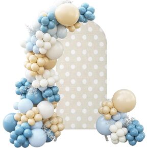 Wedding Arch Cover 4 FT, Black White Polka Dots Stretch Chiara Backdrop Cover for Round Top Arch Stand, Modern Abstract Art Circle Reusable Party Decoration for Wedding Baby Shower Birthday in Saudi Arabia