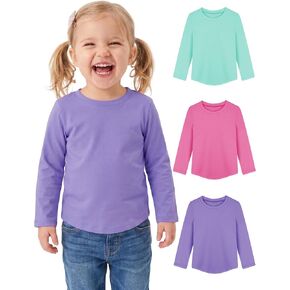 Resinta 3 Pack Toddler Baby Girls Long Sleeve Cotton Shirts Crewneck U Hem Tee Basic T-Shirt Fall Winter Tops 12M-5T in Saudi Arabia