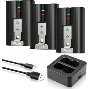 3-Pack Ring Battery Replacement 6040mAh with Dual Charging Station for Ring Doorbell 2/3/3 Plus/4, Stick Up Cam, Spotlight Cam & Peephole Cam in Kuwait