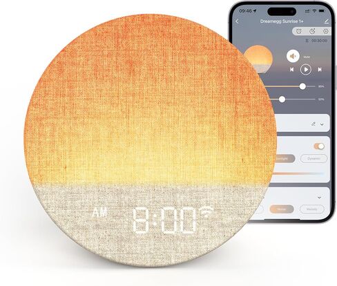 Dreamegg Sunrise 1 Pro - Sunrise Alarm Clock, Sound Machine for Sleep, Favorites Mode, Sleep Routines, Dimmable Night Light, 29 Soothing Sounds, White Noise Machine, Wake Up Light for Bedrooms, Adults in Saudi Arabia