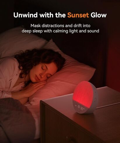 Dreamegg Sunrise 1 Pro - Sunrise Alarm Clock, Sound Machine for Sleep, Favorites Mode, Sleep Routines, Dimmable Night Light, 29 Soothing Sounds, White Noise Machine, Wake Up Light for Bedrooms, Adults in Saudi Arabia
