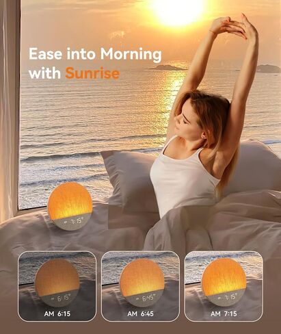 Dreamegg Sunrise 1 Pro - Sunrise Alarm Clock, Sound Machine for Sleep, Favorites Mode, Sleep Routines, Dimmable Night Light, 29 Soothing Sounds, White Noise Machine, Wake Up Light for Bedrooms, Adults in Saudi Arabia