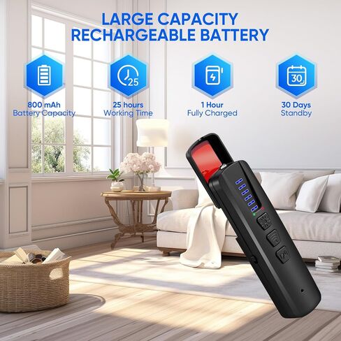 AI Hidden Camera Detector, Anti-Spy Camera Finder RF Signal & WiFi Scanner Hidden Devices Detector for GPS Trackers, 4 Modes for Hotel, Bathroom, Office, Car Travel Security (Black) in Saudi Arabia