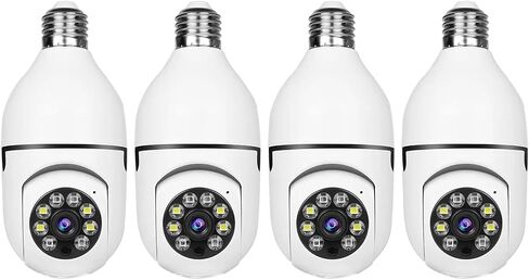 WESECUU Light Bulb Security Camera -5G& 2.4GHz WiFi 2K Security Cameras Wireless Outdoor Motion Detection and Alarm,Two-Way Talk,Color Night Vision,Human Detection, Bulb Camera Compatible with Alexa in Saudi Arabia