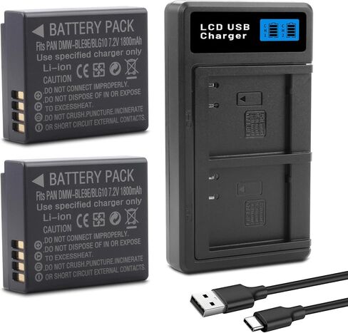 2-Pack BP-DC15 Battery, Dual-Channel LED Charger for Leica BP-DC15 D-Lux 7 | D-Lux Type 109, C-Lux Digital Cameras Upgrade Enduro Camera Battery 7.2V 1150MAH in Saudi Arabia