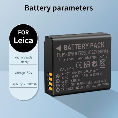 2-Pack BP-DC15 Battery, Dual-Channel LED Charger for Leica BP-DC15 D-Lux 7 | D-Lux Type 109, C-Lux Digital Cameras Upgrade Enduro Camera Battery 7.2V 1150MAH in Saudi Arabia