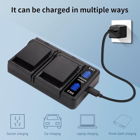 2-Pack BP-DC15 Battery, Dual-Channel LED Charger for Leica BP-DC15 D-Lux 7 | D-Lux Type 109, C-Lux Digital Cameras Upgrade Enduro Camera Battery 7.2V 1150MAH in Saudi Arabia