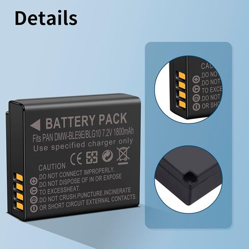 2-Pack BP-DC15 Battery, Dual-Channel LED Charger for Leica BP-DC15 D-Lux 7 | D-Lux Type 109, C-Lux Digital Cameras Upgrade Enduro Camera Battery 7.2V 1150MAH in Saudi Arabia