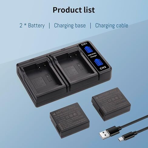 2-Pack BP-DC15 Battery, Dual-Channel LED Charger for Leica BP-DC15 D-Lux 7 | D-Lux Type 109, C-Lux Digital Cameras Upgrade Enduro Camera Battery 7.2V 1150MAH in Saudi Arabia