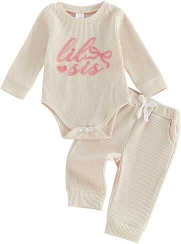 DSORVICD New To The Crew Baby Boy Girl Outfit Sweatshirt Romper Pants Set Newborn Preemie Infant Fall Winter Clothes in Saudi Arabia