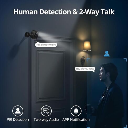 QNINE Security Camera Outdoor, 1 Pack 2K 5GHz WiFi Wireless Camera with 2-Way Audio PIR Motion Detection, IP66 Waterproof, Color Night Vision in Saudi Arabia