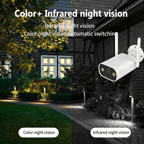 كاميرا الأمان في الهواء الطلق 2K 3MP ، HD WIFI 2.4G كاميرا الأمان المنزلية للخارج مع IR & COLOR LIGHT VISION ، صوت ثنائي الاتجاه ، IP66 مقاوم للماء ، TUYA/SMART LIFE ، تخزين بطاقة Cloud & SD (بطاقة 128G SD) in Kuwait
