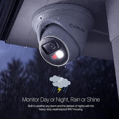 AMLINK 2-Pack 5MP Security AI IP PoE Camera, Human/Vehicle Detection, NDAA Compliant, Indoor Outdoor Surveillance Turret, 2-Way Audio, Support 256GB MicroSD, Deterrent, 20fps 2PACK-AL5M-T5171EW in Saudi Arabia