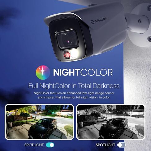 AMLINK 2-Pack 5MP Security AI IP PoE Camera, Indoor Outdoor Surveillance Bullet, 2-Way Audio, Support 256GB MicroSD, Deterrent, 20fps 2PACK-AL5M-B5172EW in Saudi Arabia