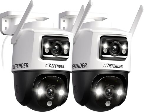 Defender AI Powered Guard Pro 3K Plus Dual Lens PTZ WiFi 6/Bluetooth Security Camera، Plug-in Power Cameras for Home Security with Human/Vehicle Detection، AI Auto Tracking، Night Vision، Mobile App in Saudi Arabia