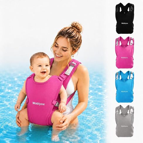 Water Baby Carrier, Quick-Dry Neoprene Infant Sling, Adjustable Water-Ready Baby Carrier with Storage Bag for Pool, Beach and Travel, 13-33 lbs (Grey) in Saudi Arabia