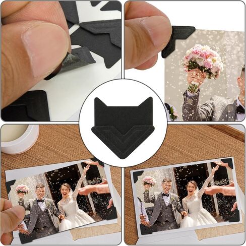 120 Pcs 5 Sheets Photo Corners Self Adhesive for Scrapbooking, Black, DIY Photo Album, Memory Books, Picture Frames, Photo Mounting in Kuwait
