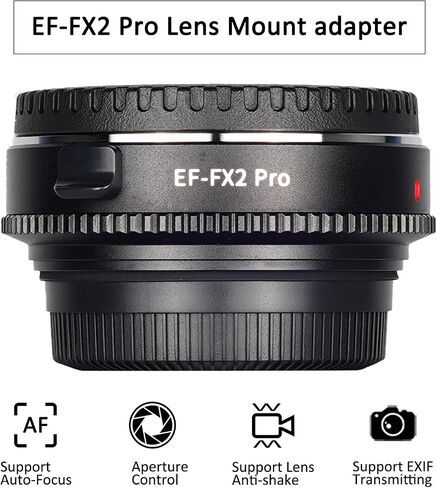 EF-FX2 Pro Auto-Focus Lens Adapter Compatible for Canon EF Lens to X-Mount Fuji-Film X-A, X-E, X-H, X-S, X-T, X-M, X-Pro Series Mirrorless Camera in Saudi Arabia