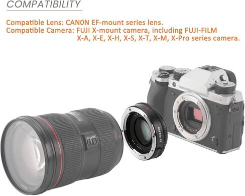 EF-FX2 Pro Auto-Focus Lens Adapter Compatible for Canon EF Lens to X-Mount Fuji-Film X-A, X-E, X-H, X-S, X-T, X-M, X-Pro Series Mirrorless Camera in Saudi Arabia