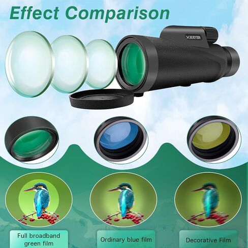 8x42 Monocular Telescope – Military-Grade, Compact, Waterproof & Fogproof, Nitrogen-Filled, FMC Green Coated Optics, BK7 Prism, Ideal for Bird Watching, Hunting, Camping & Wildlife Observation in Saudi Arabia