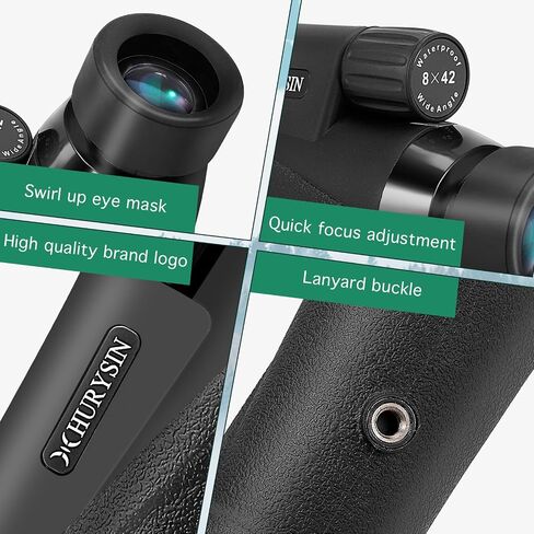 8x42 Monocular Telescope – Military-Grade, Compact, Waterproof & Fogproof, Nitrogen-Filled, FMC Green Coated Optics, BK7 Prism, Ideal for Bird Watching, Hunting, Camping & Wildlife Observation in Saudi Arabia