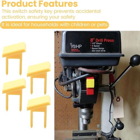 22256, 815863 Square Safety Switch Keys - 4 Pcs | for Sears Craftsman Table Saw, Sander, Band Saw,Suitable for Replacement Yellow Square Power Switch Safety Keys Parts in Saudi Arabia