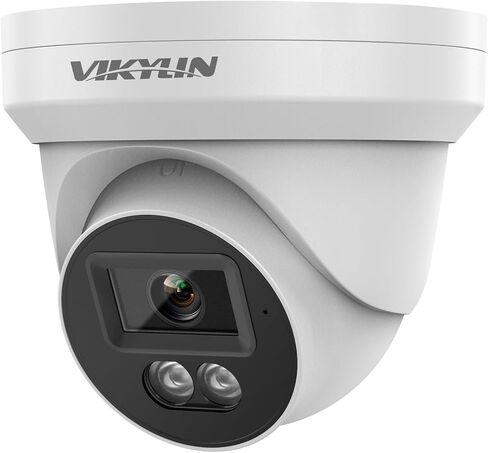 VIKYLIN 5MP Full Color PoE Turret Camera, F1.0 Large Aperture | Outdoor Full Metal IP67 Wired Camera, Human and Vehicle Detection, Built-in Mic, 24/7 Recording, NDAA Compliant in Saudi Arabia