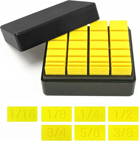 28 Pcs Woodworking Setup Blocks Set with Storage Case 7 Size Precision Spacer Gauge Blocks for Table Saw, Router, and Woodshop Essentials - Durable Carpentry Tools for Accurate Measurement in Kuwait