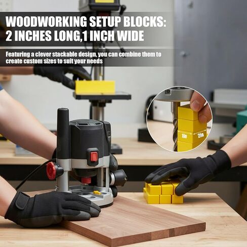 28 Pcs Woodworking Setup Blocks Set with Storage Case 7 Size Precision Spacer Gauge Blocks for Table Saw, Router, and Woodshop Essentials - Durable Carpentry Tools for Accurate Measurement in Kuwait