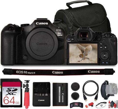 Canon EOS R6 Mark III with 24-105mm Lens, 32.5MP Imaging Accessory Bundle | For Photography & Video | 7K RAW Output | 4K 120p + 64GB Memory Card + Filter Kit (7084C010) + More in Saudi Arabia