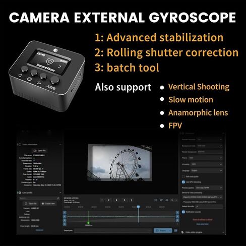 External Gyroscope Camera Stabilizer, Aluminum Camera Stabilizer Box with Cold Shoe Mount, High Precision Video Stabilization, Image Stabilization for Outdoor Photography Videography in Kuwait