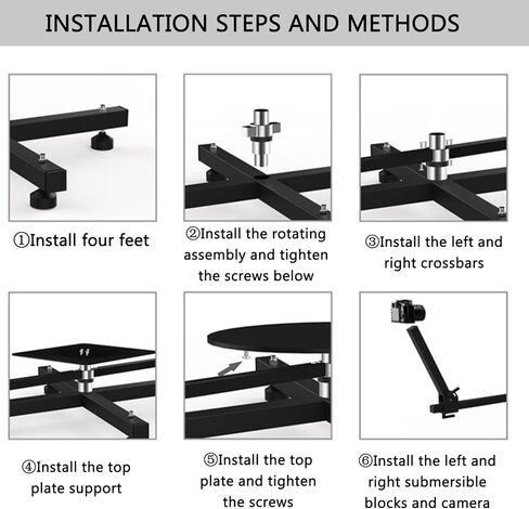 Rotating Camera Slider, 360° Video Platform Rig, Adjustable for Commercial Video, Food Photography & Product Shooting - Ideal for Professionals and Creatives in Kuwait