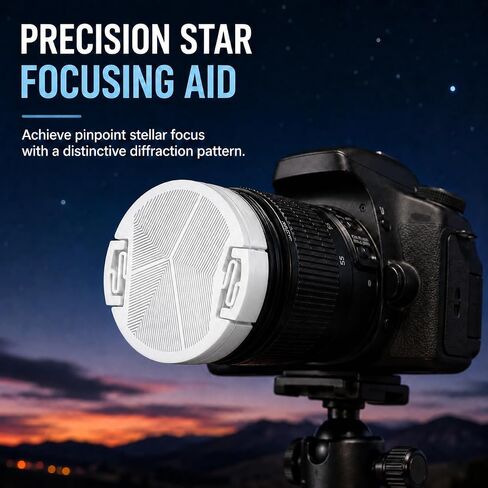 SplashNColor Bahtinov Mask for 18-55mm Camera Lenses – Precision Focus Alignment Tool for Astrophotography | Snap-On Fit | Sharp Star Imaging Aid for DSLR and Mirrorless Telescopic in Saudi Arabia
