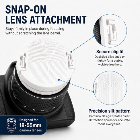 SplashNColor Bahtinov Mask for 18-55mm Camera Lenses – Precision Focus Alignment Tool for Astrophotography | Snap-On Fit | Sharp Star Imaging Aid for DSLR and Mirrorless Telescopic in Saudi Arabia