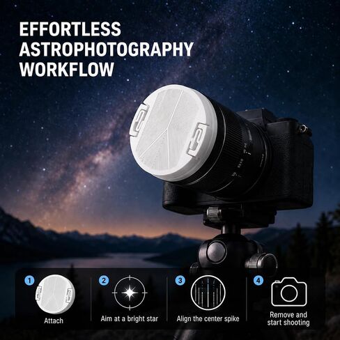 SplashNColor Bahtinov Mask for 18-55mm Camera Lenses – Precision Focus Alignment Tool for Astrophotography | Snap-On Fit | Sharp Star Imaging Aid for DSLR and Mirrorless Telescopic in Saudi Arabia
