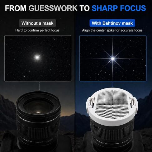 SplashNColor Bahtinov Mask for 18-55mm Camera Lenses – Precision Focus Alignment Tool for Astrophotography | Snap-On Fit | Sharp Star Imaging Aid for DSLR and Mirrorless Telescopic in Saudi Arabia