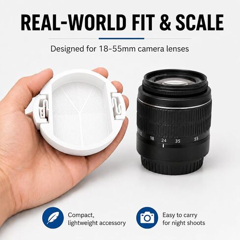 SplashNColor Bahtinov Mask for 18-55mm Camera Lenses – Precision Focus Alignment Tool for Astrophotography | Snap-On Fit | Sharp Star Imaging Aid for DSLR and Mirrorless Telescopic in Saudi Arabia