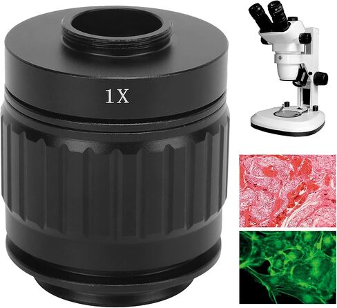 Microscope Camera Adapter Trinocular Stereo Microscope Tube 1X 38mm C Mount Lens Adapter for SM Series T490 Series Microscopes Alloy Glass Durable in Saudi Arabia