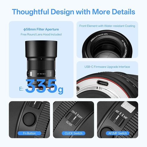 VILTROX AF 35mm F1.8 II EVO APO FE Lens for Sony E-Mount, 35mm f/1.8 Large Aperture STM Autofocus Full Frame Prime Lens for Sony a7IV a7CII a7RV a7S III ZV-E10 II ZV-E10 a6700 a6400 a7iii a9 ZVE1 A1 in Saudi Arabia