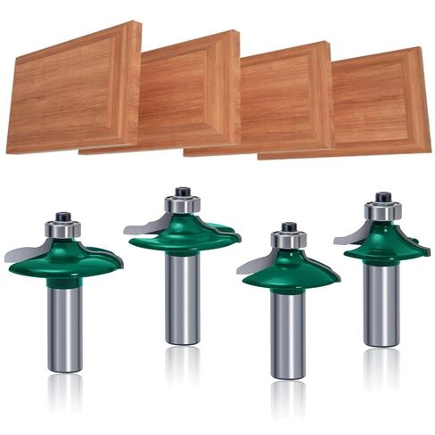 TAIWAIN Router Bit Set 1/4 Inch Shank 5PCS, Architectural Picture Frame Wood Milling Cutter,Rail &Stile Woodworking Miter Carbide CNC Cutting Tool for Cabinet Drawer Door Surfacing(GK1-G) in Kuwait