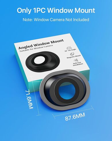 Window Camera Mount, Adjustable Tilt, No-Drill Damage-Free Mount | 20° Tilt Adjustment, Adhesive Installation, Fits Window, Glass & Door, Indoor Outdoor Monitoring in Saudi Arabia