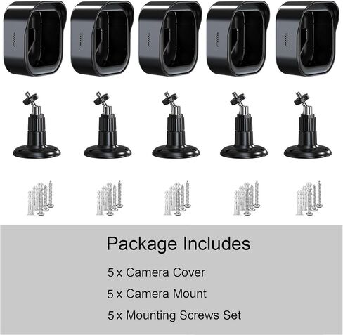 Wall Mount Bracket for Blink Outdoor 4 (4th Gen) & 3 (3rd Gen) & 2K+ (new Model) Camera, Weatherproof Protective Cover Case with 360° Adjustable Mount for Home Security Camera System Black (5 Pack) in Saudi Arabia