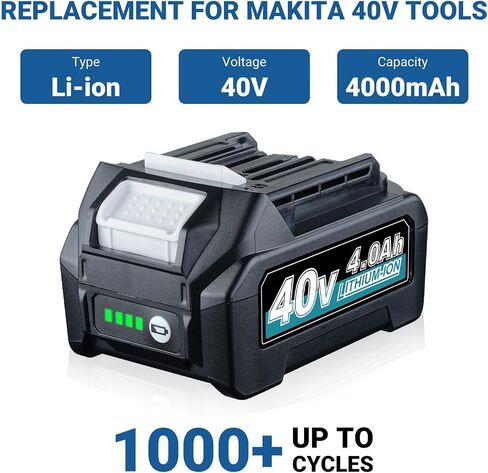 بطارية BL4050 BL4040 4.0Ah 40V XGT MAK40V بديلة لماكيتا XGT160Wh BL4050F BL4025 بطارية ليثيوم أيون 40 فولت BL4040 متوافقة مع أدوات كهربائية لاسلكية 40 فولت in Kuwait