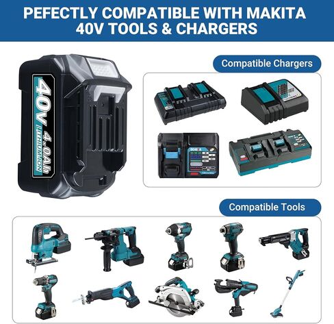 بطارية BL4050 BL4040 4.0Ah 40V XGT MAK40V بديلة لماكيتا XGT160Wh BL4050F BL4025 بطارية ليثيوم أيون 40 فولت BL4040 متوافقة مع أدوات كهربائية لاسلكية 40 فولت in Kuwait