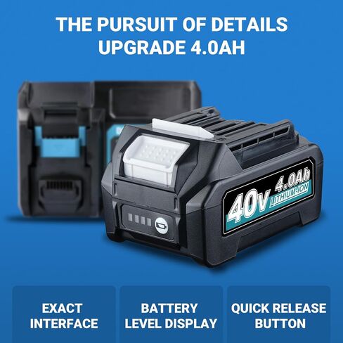 بطارية BL4050 BL4040 4.0Ah 40V XGT MAK40V بديلة لماكيتا XGT160Wh BL4050F BL4025 بطارية ليثيوم أيون 40 فولت BL4040 متوافقة مع أدوات كهربائية لاسلكية 40 فولت in Kuwait