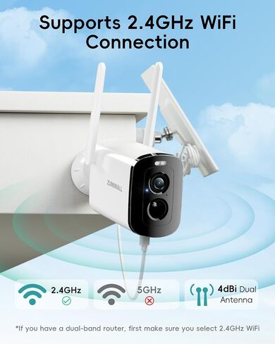 ZUMIMALL Solar Security Cameras Wireless Outdoor, 2K Camera for Home Security with 3MP Color Night Vision, 2-Way Talk, Spotlight & Siren, IP66 Weatherproof, Compatible with Alexa in Saudi Arabia